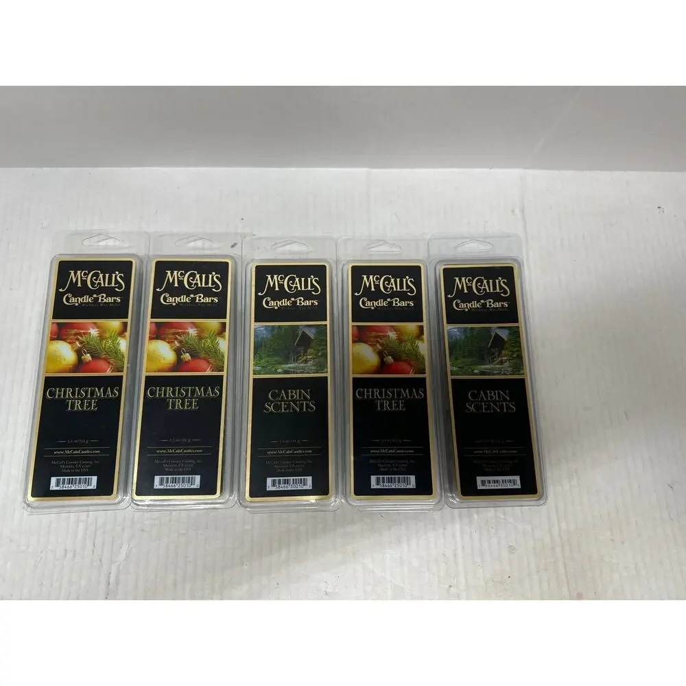 McCall's Candles Candle Bars 5.5 oz. - Cabin Scents, Christmas‎ Tree Lot of 5